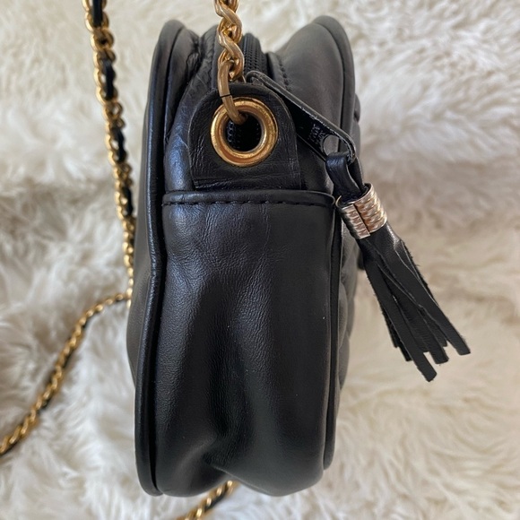 Vintage Reem Black Quilted Leather Crossbody Bag with Gold Chain - Picture 4 of 9